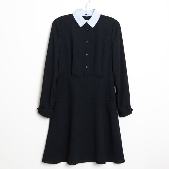 Coach 1941 Black Button Front Collared Shirt Dress Work - Picture 2 of 13